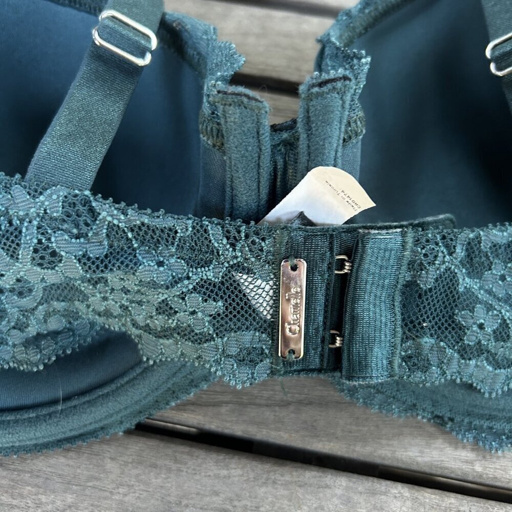 Chantelle Green Rive Gauche T shirt 3086 Balconette Bra 34DD - Picture 7 of 10